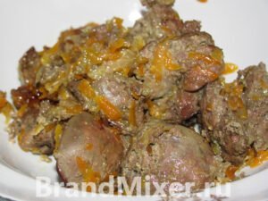 Запеченная куриная печень в мультиварке